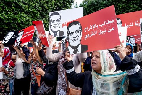 September 3, 2019: A rally in support of Nabil Karoui, a presidential candidate currently in prison, was held outside the Tunis courthouse. This morning, the Indictment Chamber—part of the Judicial, Economic, and Financial Division—is reviewing and ruling on the request for the release of Mr. Nabil Karoui, a candidate in the early presidential election, and at the Tunis Court of Appeals. Nabil Karoui has been imprisoned since August 23 following an arrest that is both questionable and troubling for Tunisian democracy, but even in prison, he remains a presidential candidate. 