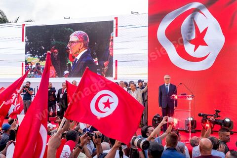 September 7, 2019: In Monastir, on the esplanade in front of Habib Bourguiba’s mausoleum, Abdelkarim Zbidi, a last-minute candidate who describes himself as independent, held his first public rally as part of his presidential campaign. After visiting Bourguiba’s grave, Zbidi addressed a crowd of 3,000 people with a 15-minute speech. 