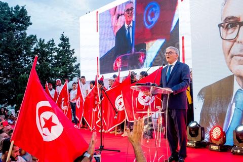 September 7, 2019: In Monastir, on the esplanade in front of Habib Bourguiba’s mausoleum, Abdelkarim Zbidi, a last-minute candidate who describes himself as independent, held his first public rally as part of his presidential campaign. After visiting Bourguiba’s grave, Zbidi addressed a crowd of 3,000 people with a 15-minute speech. 