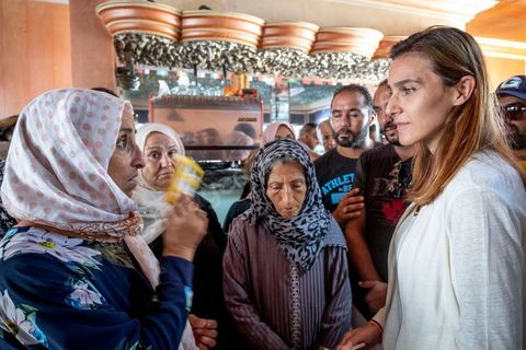 October 1, 2019: At the Zarzouna market, in the Bizerte district in northern Tunisia, Olfa Terras Rambourg, the party’s lead candidate and president of the Aich Tounsi party, held a meeting in a café. She met with party activists, discussed neighborhood issues with residents, and presented her election platform. The legislative elections are scheduled for October 6. 