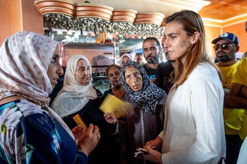 October 1, 2019: At the Zarzouna market, in the Bizerte district in northern Tunisia, Olfa Terras Rambourg, the party’s lead candidate and president of the Aich Tounsi party, held a meeting in a café. She met with party activists, discussed neighborhood issues with residents, and presented her election platform. The legislative elections are scheduled for October 6. 