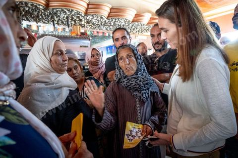 October 1, 2019: At the Zarzouna market, in the Bizerte district in northern Tunisia, Olfa Terras Rambourg, the party’s lead candidate and president of the Aich Tounsi party, held a meeting in a café. She met with party activists, discussed neighborhood issues with residents, and presented her election platform. The legislative elections are scheduled for October 6. 