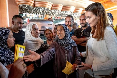October 1, 2019: At the Zarzouna market, in the Bizerte district in northern Tunisia, Olfa Terras Rambourg, the party’s lead candidate and president of the Aich Tounsi party, held a meeting in a café. She met with party activists, discussed neighborhood issues with residents, and presented her election platform. The legislative elections are scheduled for October 6. 