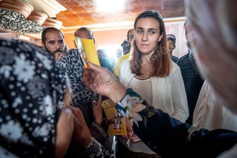 October 1, 2019: At the Zarzouna market, in the Bizerte district in northern Tunisia, Olfa Terras Rambourg, the party’s lead candidate and president of the Aich Tounsi party, held a meeting in a café. She met with party activists, discussed neighborhood issues with residents, and presented her election platform. The legislative elections are scheduled for October 6. 