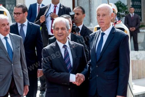 23 octobre 2019 : au palais de Carthage le président de la république par interim, suit eà la mort de Beji Caid Essebsi, Mohammed Ennaceur reçoit le nouveau président élu Kais Saied pour la passation de pouvoirs. Kais Saied ensuite saluera le drapeau et les forces de sécurité au rythme de l'hymne national dans la cour du palais pour ensuite entrer au palis et prendre ses fonctions de Président de la République. 