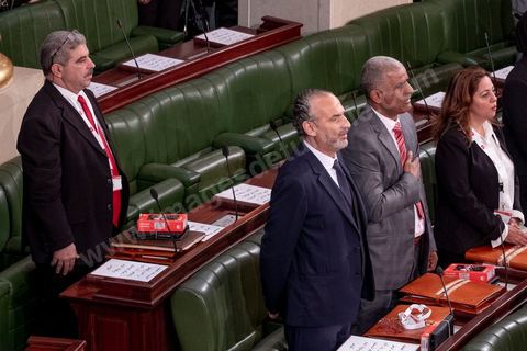 13 novembre 2019 : L’Assemblée des Représentants du Peuple a tenu ce mercredi sa première séance plénière de la nouvelle législature suite aux élections du 6 octobre sous la présidence du doyen des députés Rached Ghannouchi, président du parti Ennahdha et candidat à la présidence de l'ARP. Après des premiers échanges houleux, notamment de la députée Abir Moussi, les députés ont élu avec 123 voix sur 217 Rached Ghannouchi nouveau Président de l'ARP grâce au soutien de dernière minute du parti de Nabil Karoui, Qalb Tounes, malgré une campagne anti Ennahdha. Samira Chaouchi, députée du parti Qalb Tounes est ensuite élue vice présidente de l'ARP.