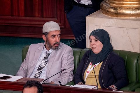 13 novembre 2019 : le député Said Jaziri, du Parti islamiste Arrahma. L’Assemblée des Représentants du Peuple a tenu ce mercredi sa première séance plénière de la nouvelle législature suite aux élections du 6 octobre sous la présidence du doyen des députés Rached Ghannouchi, président du parti Ennahdha et candidat à la présidence de l'ARP. Après des premiers échanges houleux, notamment de la députée Abir Moussi, les députés ont élu avec 123 voix sur 217 Rached Ghannouchi nouveau Président de l'ARP grâce au soutien de dernière minute du parti de Nabil Karoui, Qalb Tounes, malgré une campagne anti Ennahdha. Samira Chaouchi, députée du parti Qalb Tounes est ensuite élue vice présidente de l'ARP.