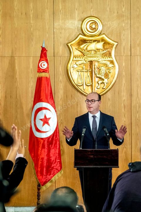 January 24, 2020: First press conference by Elyes Fakhfakh, who was directly appointed by President Kais Saied as Head of Government to form the new government and seek a vote of confidence from the Assembly. He outlined the guiding principles for forming his government, which he envisions as political, lean, and cohesive. “It will be a harmonious and lean government, with no more than 25 ministers, to ensure maximum efficiency. It will include young and female talent and will be announced as soon as possible.”