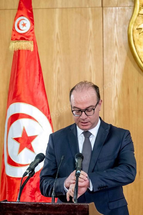 January 24, 2020: First press conference by Elyes Fakhfakh, who was directly appointed by President Kais Saied as Head of Government to form the new government and seek a vote of confidence from the Assembly. He outlined the guiding principles for forming his government, which he envisions as political, lean, and cohesive. “It will be a harmonious and lean government, with no more than 25 ministers, to ensure maximum efficiency. It will include young and female talent and will be announced as soon as possible.”