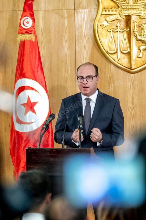 January 24, 2020: First press conference by Elyes Fakhfakh, who was directly appointed by President Kais Saied as Head of Government to form the new government and seek a vote of confidence from the Assembly. He outlined the guiding principles for forming his government, which he envisions as political, lean, and cohesive. “It will be a harmonious and lean government, with no more than 25 ministers, to ensure maximum efficiency. It will include young and female talent and will be announced as soon as possible.”