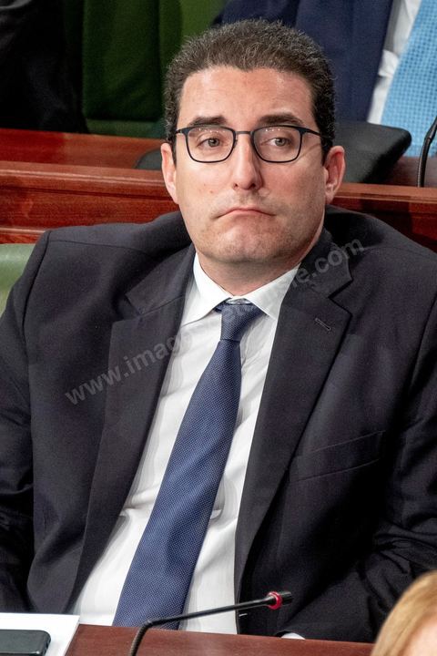 26 février 2020 : Slim Azzabi : ministre de l’Investissement et de la Coopération internationale lors du vote de confiance du gouvernement de Elyes Fakhfakh, Premier ministre proposé par le président Kais Saied, à l'assemblée des Représentants du Peuple. Après la présentation des membres du gouvernement, le premier ministre nommé présente son programme pour le vote de confiance qui doit avoir lieu dasn la soirée après les questions des parlementaires. 