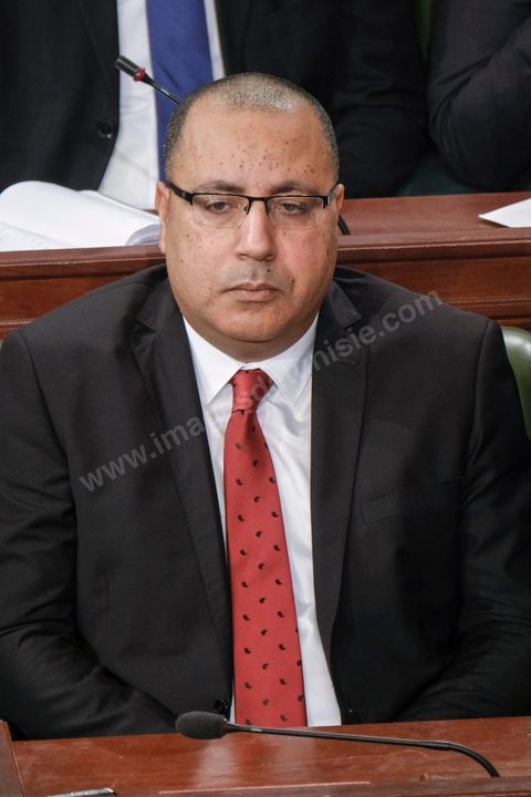 26 février 2020 : Hichem Mechichi : ministre de l’Intérieur lors du vote de confiance du gouvernement de Elyes Fakhfakh, Premier ministre proposé par le président Kais Saied, à l'assemblée des Représentants du Peuple. Après la présentation des membres du gouvernement, le premier ministre nommé présente son programme pour le vote de confiance qui doit avoir lieu dasn la soirée après les questions des parlementaires. 