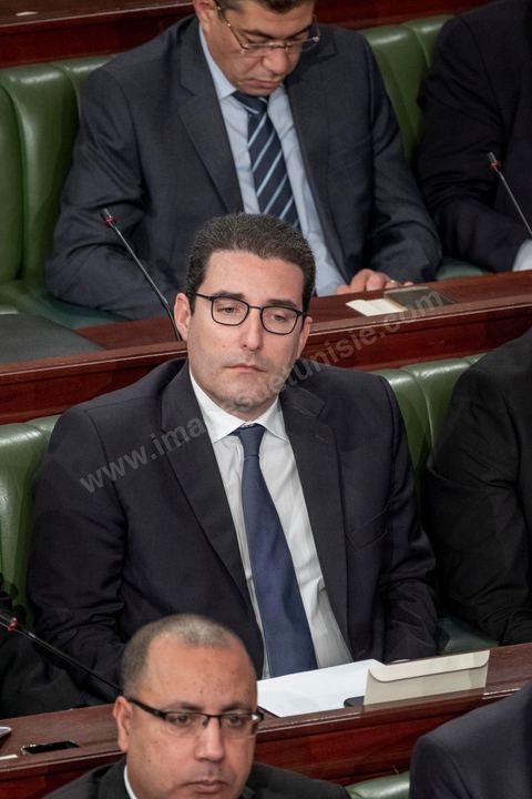 26 février 2020 : Slim Azzabi : ministre de l’Investissement et de la Coopération internationale lors du vote de confiance du gouvernement de Elyes Fakhfakh, Premier ministre proposé par le président Kais Saied, à l'assemblée des Représentants du Peuple. Après la présentation des membres du gouvernement, le premier ministre nommé présente son programme pour le vote de confiance qui doit avoir lieu dasn la soirée après les questions des parlementaires. 