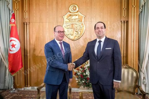 28 février 2020 : passation de pouvoir entre les deux chefs de gouvernement, Youssef Chahed, sortant, et Elyes Fakhfakh, fraichement investi par le parlement. La cérémonie que c'est déroulé en présence des memebres des deux gouvernements commença par un discours de Youssef Chahed puis de Elyes Fakhfakh. 