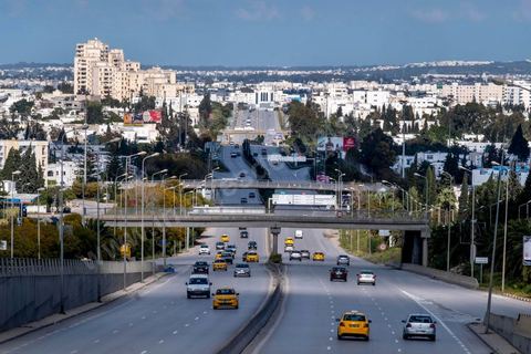 April 4, 2020: Downtown Tunis and its major thoroughfares, including Habib Bourguiba Avenue, were deserted during the government-imposed lockdown due to COVID-19. A curfew was also in effect during this period, from 6 p.m. until 6 a.m. 