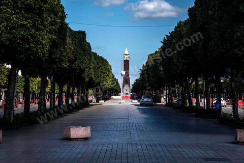 April 4, 2020: Downtown Tunis and its major thoroughfares, including Habib Bourguiba Avenue, were deserted during the government-imposed lockdown due to COVID-19. A curfew was also in effect during this period, from 6 p.m. until 6 a.m. 