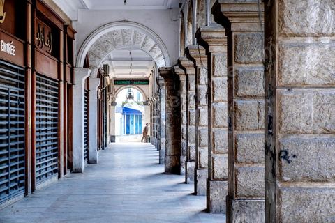 April 4, 2020: Downtown Tunis and its major thoroughfares, including Habib Bourguiba Avenue, were deserted during the government-imposed lockdown due to COVID-19. A curfew was also in effect during this period, from 6 p.m. until 6 a.m. 