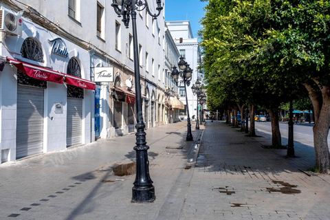 April 4, 2020: Downtown Tunis and its major thoroughfares, including Habib Bourguiba Avenue, were deserted during the government-imposed lockdown due to COVID-19. A curfew was also in effect during this period, from 6 p.m. until 6 a.m. 