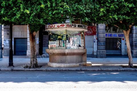 April 4, 2020: Downtown Tunis and its major thoroughfares, including Habib Bourguiba Avenue, were deserted during the government-imposed lockdown due to COVID-19. A curfew was also in effect during this period, from 6 p.m. until 6 a.m. 