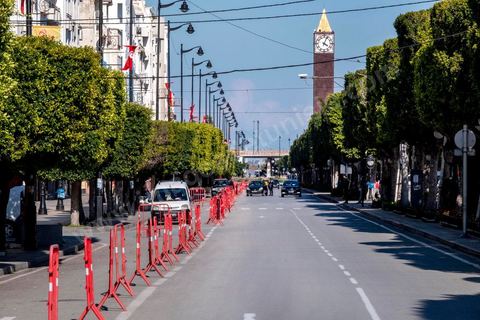 April 4, 2020: Downtown Tunis and its major thoroughfares, including Habib Bourguiba Avenue, were deserted during the government-imposed lockdown due to COVID-19. A curfew was also in effect during this period, from 6 p.m. until 6 a.m. 