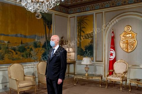 August 17, 2020: Kaïs Saied, President of the Republic of Tunisia, at the Palace of Carthage 