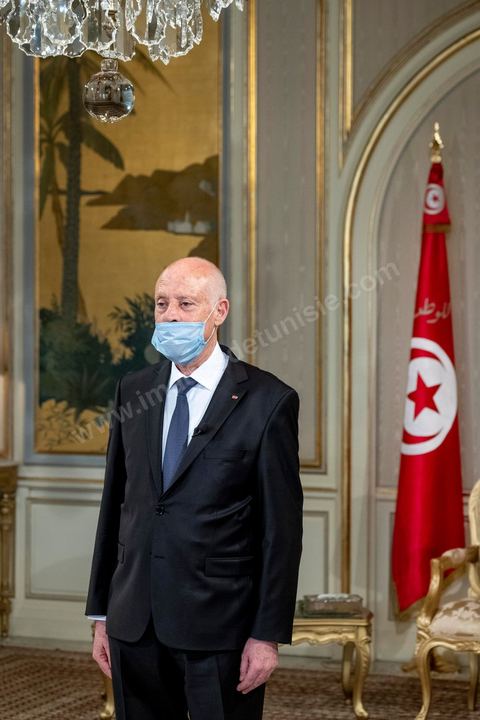 August 17, 2020: Kaïs Saied, President of the Republic of Tunisia, at the Palace of Carthage 