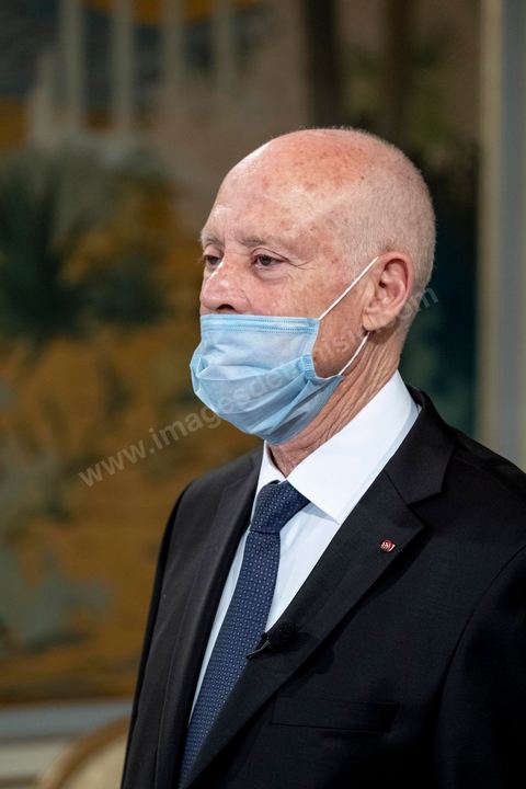 August 17, 2020: Kaïs Saied, President of the Republic of Tunisia, at the Palace of Carthage 