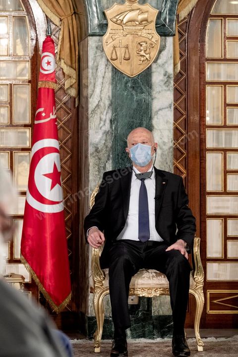 August 17, 2020: Kaïs Saied, President of the Republic of Tunisia, at the Palace of Carthage 