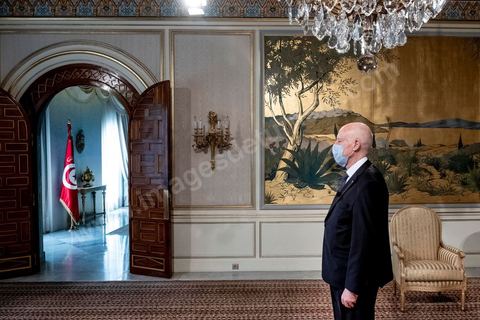August 17, 2020: Kaïs Saied, President of the Republic of Tunisia, at the Palace of Carthage 