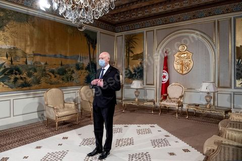 August 17, 2020: Kaïs Saied, President of the Republic of Tunisia, at the Palace of Carthage 