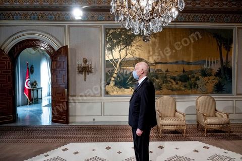 August 17, 2020: Kaïs Saied, President of the Republic of Tunisia, at the Palace of Carthage 