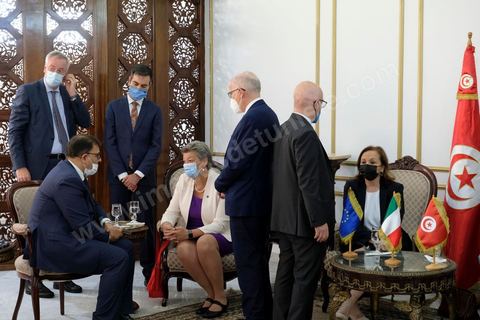 Arrived in Tunis airport of Ylva Johansson, European Commissioner for Home Affairs, and Luciana Lamorgese, Interior Ministery of Italia, will visit Tunisia on Thursday 20 and Friday 21 May 2021.