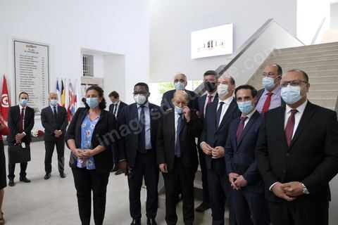 3 juin 2021 : Visite du Musée du Bardo par Jean CASTEX, Premier ministre, en compagnie de sa femme et du Ministre tunisien du tourisme et de la culture dans le cadre de sa visite à Tunis à l’occasion du 3ème Haut Conseil de Coopération franco-tunisien, accompagné de M. Jean-Yves LE DRIAN, ministre de l'Europe et des Affaires étrangères, de Mme Frédérique VIDAL, ministre de l'Enseignement supérieur, de la Recherche et de l'Innovation, de M. Jean-Baptiste DJEBBARI, ministre délégué auprès de la ministre de la Transition écologique, chargé des Transports, de M. Alain GRISET, ministre délégué auprès du ministre de l’Économie, des Finances et de la Relance, chargé des Petites et Moyennes Entreprises. POOL