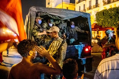 July 25, 2021: Following the broadcast of Kais Saied’s statement, several thousand Tunisians took to the streets to celebrate what appears to be a “constitutional coup” and to welcome the military personnel who had taken up positions at the top of Habib Bourguiba Avenue in Tunis.  President Kaïs Saïed convened an emergency meeting this evening with security and military leaders and senior officials, during which he announced several decisions “in accordance with the Constitution,” the main ones being the suspension of Parliament and all its activities, the dismissal of the head of government, the dissolution of the government, and the President of the Republic will appoint a new head of government and members of the government...