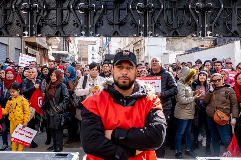 4 mars 2023 : à l'appel de l'UGTT, la grande centrale syndicale, près de 10 000 personnes sont venues écouter le secrétaire général Noureddine Taboubi devant le siège historique de l'UGTT puis manifester sur l'avneue Bourguiba. Taboubi a salué les personnalités politiques et publiques récemment arrêtées et incarcérées, il a demandé la libération des syndicalistes arrétés, a contesté le secret du gouvernement sur les négociations avec le FMI et a appelé le peuple à s'unir autour de la centrale syndicale pour lutter contre le pouvoir en place.  De nombreux leaders étaient présents et ont marchés dans le calme dans les rues de Tunis face à un impressionannt dispositif policier. 