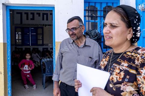 À Hara Kbira, quartier juif à Houmt Souk, jardin d'enfants pour les juifs de la Fondation Toura ve Hanoukh ( torah et éducation). 