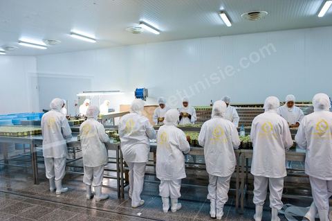 Unité de conditionnement stérile des Moulins Mahjoub à Tébourba près de Tunis. Agriculture et produits Biologiques.