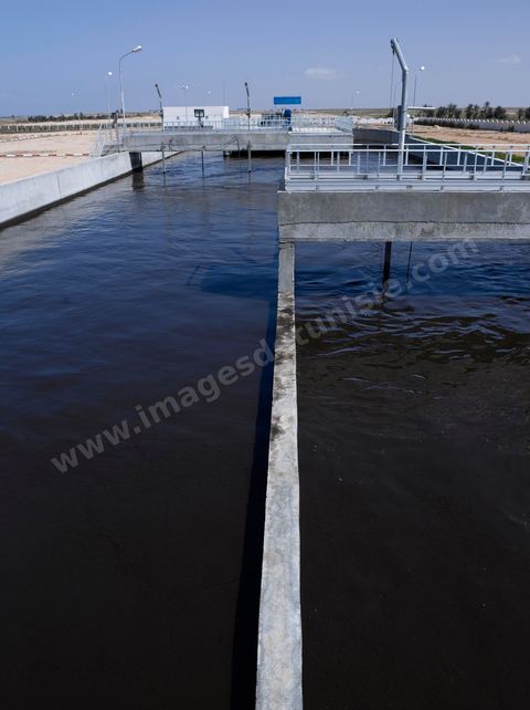 Station d'épuration et de traitement des eaux près de Mareth dans le sud-est