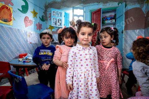 À Hara Kbira, quartier juif à Houmt Souk, jardin d'enfants pour les juifs de la Fondation Toura ve Hanoukh ( torah et éducation). 