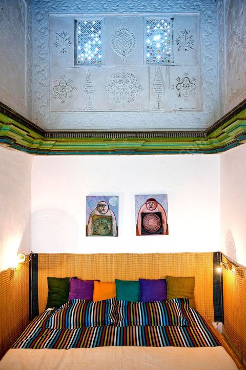 Chambre à coucher dans la Maison de Marouane et Sondos Ben Milled dans la medina de Tunis