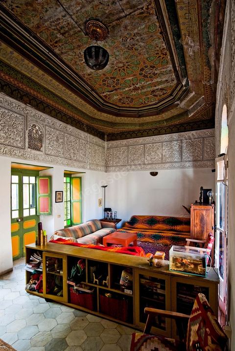 Salon dans la Maison de Marouane et Sondos Ben Milled dans la medina de Tunis