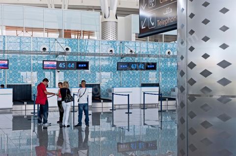 Hall d'enregistrement et départ. Aéroport international d'Enfidha Zine El Abidine Ben Ali