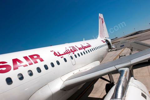 Avion de Tunisair sur le tarmac de l'Aéroport international d'Enfidha Zine El Abidine Ben Ali