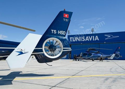 Hélicoptère sur l'aéroport de Sfax - Compagnie aérienne privée Tunisavia, location Hélicoptère et Jet privé en Tunisie