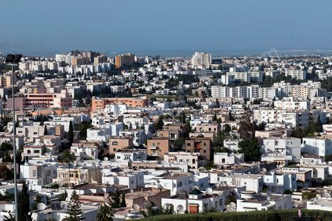 Vue générale sur les quartiers résidentiels de El Manar, El Menzah et Ennasr à Tunis
