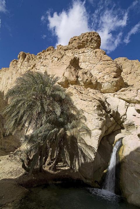 Village berbere de montagne et oasis de Chebika dans la region du Djerid au sud de la Tunisie