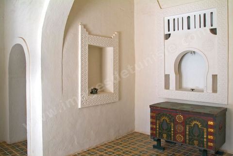 Pièce intérieure du Houch, maison traditionnelle djerbienne - Ile de Djerba