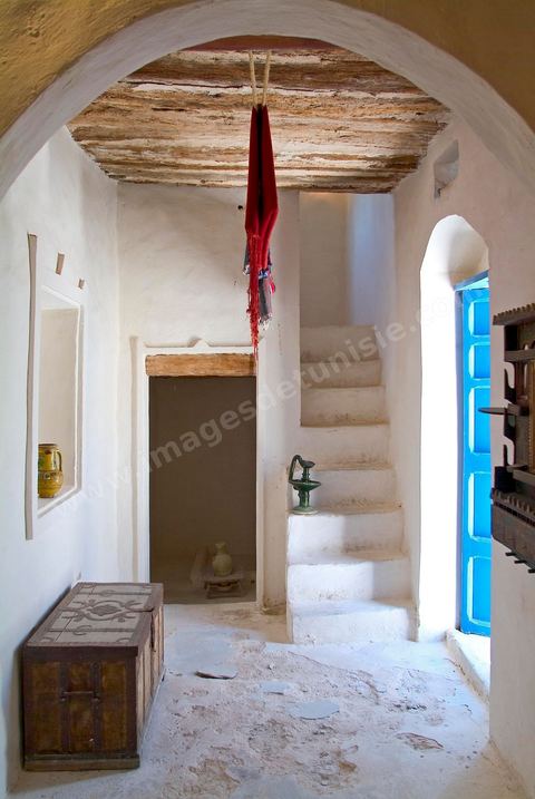 Pièce intérieure du Houch, maison traditionnelle djerbienne - Ile de Djerba