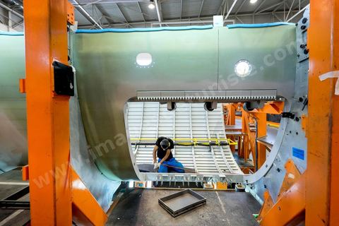 Site de production de Aérolia dans la banlieue sud de Tunis au coeur du nouveau concept de pôle aéronautique développé depuis 2009. Ce site de la filiale de Airbus Industrie produit des éléments des nouveaux Airbus A320. 