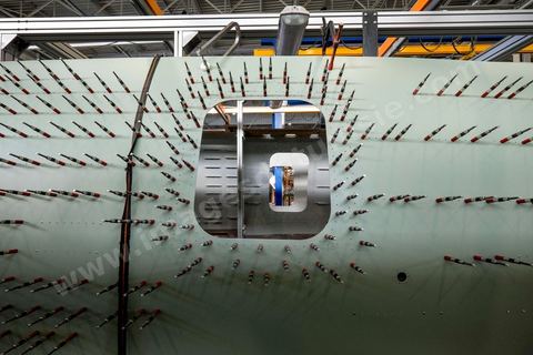 Site de production de Aérolia dans la banlieue sud de Tunis au coeur du nouveau concept de pôle aéronautique développé depuis 2009. Ce site de la filiale de Airbus Industrie produit des éléments des nouveaux Airbus A320. 